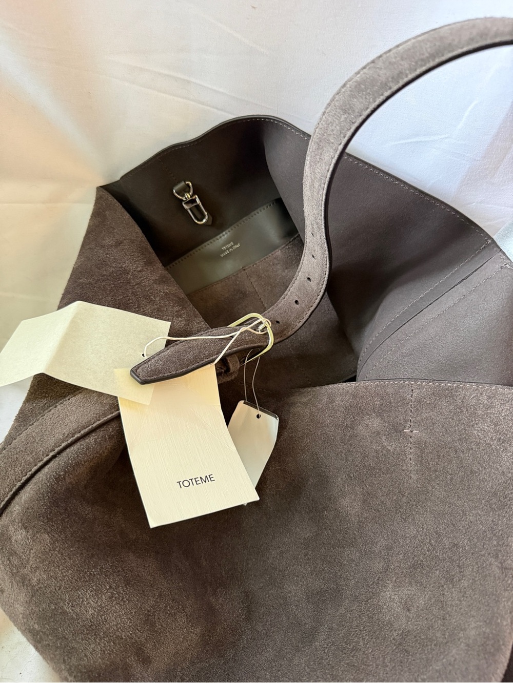 Toteme Suede Tote in Granite - Picture 7 of 9